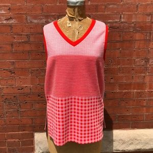 Vintage Red and White Sweater Vest